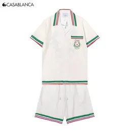 Высококачественная Casa Blanca Short Set Fashion Casablanc Рубашка и короткий костюм мужчина короткая футболка футболка футболка пляжные шорты
