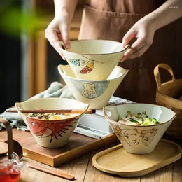 Ужинать наборы для ужина творческая лапша лапши с отверстиями в домашних условиях в суповой керамике Большой рог бамбук шляпа