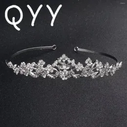 Hair Clips Qyy Wedding Tiaras and Crowns Crystal Luxury Jóias Rhinestone Bandas de cabeça para mulheres Acessórias de noiva Banda Presente