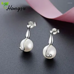 Gestüt Ohrringe Hongye Real Silber für Frauen Perlen Opal -Persönlichkeit weiblich S925 Schmuck Stilvolle Brincos 2024 Ankunft