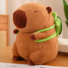 Cute Fully Filled Capybara Plush Animal With Turtle Tortoise Backpack Toys For Baby Appease Sleeping Pillow Christmas Nice Gift 240508