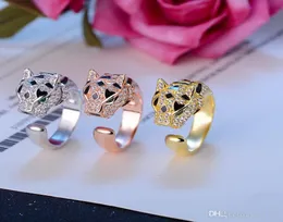 Anéis de leopardo de designer de alta qualidade para homens Luxury Gold Bating Animal Charm Jóias de Casamento Silver Ring5103360