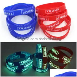 Andere festliche Partyversorgungen Trump American Election Sile Luminous Armband Noctilucent Band Armband Großhandelspreis von Drop deliv dhrsi