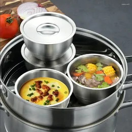 Bowls 1pcs 12 7cm Stainless Steel Steamed Egg Bowl Anti-scalding Small Fruit Salad Rice With Lid Kitchen Supplies