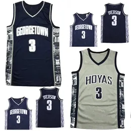 NCAA Georgetown Hoyas Allen Iverson College Basketball Trikots Jersey University Männer tragen Weste Hartholz Vintage Klassiker