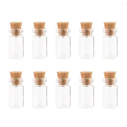 Bottles 10pcs 1.5ml Decoration Small Mini Wishing Glass Bottle Ornaments Clear Wedding Art Craft Container DIY Message Vials With Cork