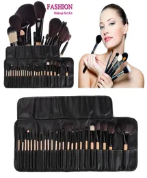 32 PCS Pincel de Maquiagem Make Up Brushes Maquiagem Profisional of Makeup Brush Set Black Leather Bag 2010091718155