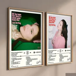 Inne budynki ogrodowe Lana del Rey American Singer Lizzy Grant Music Album ER Plakaty do pokoju Palan Paint Malut Art Art Home Wall Dhba4