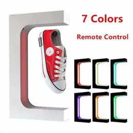 7 цветов светодиодные акриловые магнитные левитационные дисплея обуви 360 градусов плавающей идеи