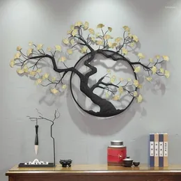 装飾的な置物Nuevo estilo chino arte del hierro adoronos bienvenidos pino zen colgando de la pared salaコメドル装飾装飾
