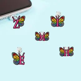 Cell Phone Straps Charms Letter Butterfly Cartoon Shaped Dust Plug Usb Charging Port Anti For Compatible With Charm Type-C Cute Drop D Otwpu