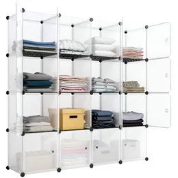 ZK20 16-kube förvaring Shelf Cube hyllor bokhylla bokhylla organiserar garderob leksaksorganisatör skåp vit färg