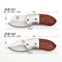 Портативный инструмент с деревянной ручкой, небольшой складной нож для выживания в дикой природе, мини-нож для самообороны, многофункциональный фруктовый нож Fb9f10