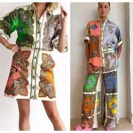 Australische Mode Frauen Leinen Hemd Kleid Blume bedruckte Hemd Rock lässig Slim Fit Long Cotton Leinenkleidung S-XL