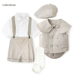 Boy Suits Cotton Baby Jungen Anzüge doppelte Breauted Weste Kurzschal