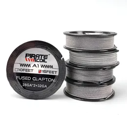 Оригинальная пиратская катушка проволока A1 Alien Fressed Clapton 24GA 28GA 32GA 15 FOT DIY DIY Катушка для RDA Rebuiltable Tool Tound инструмент