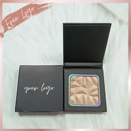 Customize Printed Single Highlighter Diamond Palette Private Label Makeup No Face Cheek Body Pressed Powder Glow Kit 240511