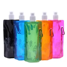 Tumblers Portable Tralight Foldbar Sile Bag Water Bottle Outdoor Sport Supplies Handing Cam Soft Drop Delivery Home Garden Kitchen, Di Dhocc