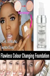 TLM 30ml Magic Color Wechseln Sie flüssige Foundation Make -up -Basis Nackte Gesichtsabdeckung Concealer Langlebig Make -up Skin Skin Tone Foundation4694113
