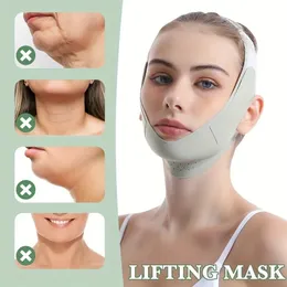 Reutilizável Slimming Bandage v Linha Shaper Women Cheek Cheek Up Up Belt Massage Strap Skin Care Ferramentas de beleza 240516