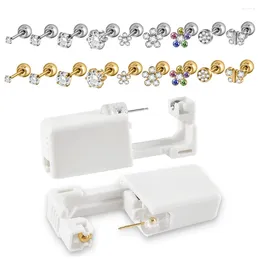 Stud Earrings 1PC 316L Steel Ear Disposable Sterile Piercing With Safe Ball Buckle Set Gun Body Jewelry