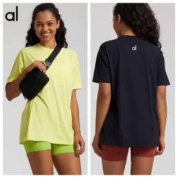 Alos Frauen-Yoga-T-Shirt Running Anzug loser Top-Fitness atmungsaktives Laufen Sport kurzärmelig Casual T-Shirts