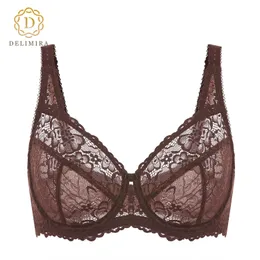 Delimira womens sexy plus size mini volle Abdeckung Unterwäsche Spitzengitter transparent dd e f g 240430