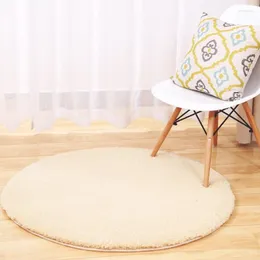 Halılar yuvarlak halı yumuşak peluş çocuk odası bilgisayar sandalye zemin paspas saf renk alfombra redonda