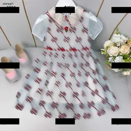 Top-Designer Baby Kleidung Modebrief Stickerei Kinder Rock Größe 100-106 cm Mädchen Kleid Kinder Sommer Spitze Kleid neue Produkte Mai09