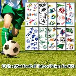 Bambini tatuaggi temporanei Fan Football Soccer Fan False Tattoo Adesivo Tatoo Impermeabile Tatto a mano Tatto Foot per Child Boy 240425