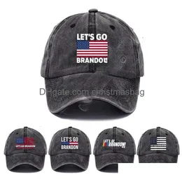 Партийные шляпы Lets Go Brandon Baseball Cap предоставляет Trump Suporter Rally Parade Cotton Hat Drow Home Garden Garden Dhiyd