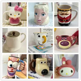 Kubki kreskówka 400 ml kotka Ceramika Puchar Woda Morning Tea Juice Kubek kawowy Zabawne kuchenne piszpaki dla dziewcząt