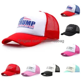 Party Hüte Trump 2024 US -amerikanische Kampagne Baseball Hat einstellbar macht Amerika wieder großartig Mesh Cap Drop Delivery Home Garden Festive Suppl dhwvj