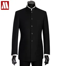 Mydbsh Men se adapta a grande tamanho chinês colarinho mandarim terno macho slim fit blazer wedding ternão smoking 2 peças jaqueta calca