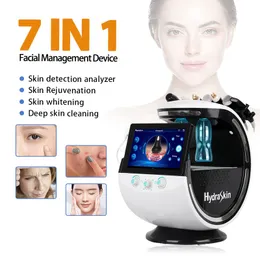 New Design Smart Ice Blue 7 in 1 Oxygen Hydra Dermabrasion Bubble Machine With Skin Analyzer Multifunction Oxygen Facial Machine Face Lifting Anti-aging For Salon Sp