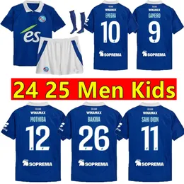 2024 2025 RC Strasbourg Home Soccer Jerseys Maillot de Foot Bellegarde Ajorque 24 25 homens Camisa de futebol infantil Mothiba Lienard Diarra Diallo Djiku DeLaine Aholou