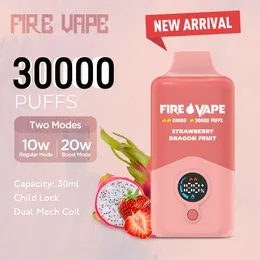 Incêndio Vapes descartáveis 30000 Puffs 30 ml SUCE VAPE DESECILÍVEL POFGH 18K VAPE DESPONSÍVEL POWER PENADABLE DE VAPE 2% 3% 5% Lock Child Lock Dual Mesh Coil 650mAh Caneta de bateria de 650mAh