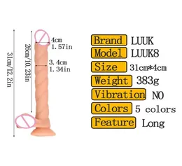 LUUK Long 31cm Dildo Suction Cup Dick Stimulate Massage Vaginal Masturbation Woman Realistic Penis MX200422267x4139610