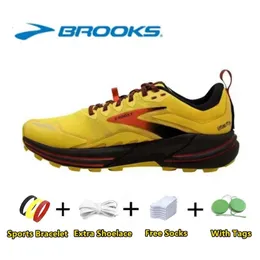 Brooks Outdoor Brooks Cascadia Running Shoes Designer Mens Womens Sneakers per esterni Sneakers Allenatori Flat Bottom Bianco Nero Bulle Orange Verde EUR 36-45