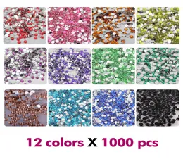 Nagelkunststrauchsteine Kristall Mikrodiamant Flatback Little Fixed Non -Fix -Strassdekoration Kleidung DIY 12 Colors x 1000pcs 2m7517258