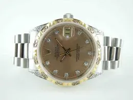 Luxury Watch Fashion Designer Armbanduhren Präsident White 18K Gold Diamond mittelgroße Automatische mechanische Uhren für Männer