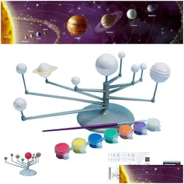 과학 발견 아동 및 기술 학습 태양 광 시스템 행성 교육 조립 색칠 공부 교육 장난감 배달 장난감 DHTQR