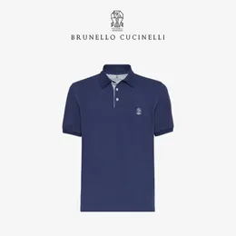 Män t skjortor Brunello sommar cucinelli kort ärm bomull stickade polo skjortor