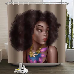 Duschgardiner 3D -tryckgardin Retro American Girl Beauty Waterproof Polyester för modern badrumsdekor Cortinas