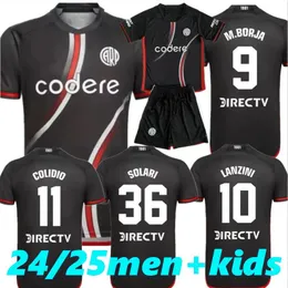 Nuova 2024 River Plate Terza maglia calcistica Nera 24 25 Black M Borja Lanzini Colidio Solari Adult Kid Kit Kit Shirts Fans Fan Player Versione