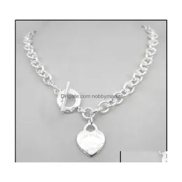 Anhänger Halsketten Anhänger Schmuck Design Damen Sier Tf Style Halskette Kette S925 Sterling Key Heart Love Ei Marke Charm NEC H0918 DH 229G