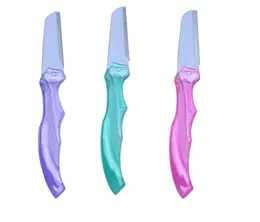 Триммер для бровей для резак 3pcslot Пластиковой ручки складной из нержавеющей стали инструмент бритвы для бровей для женщин.