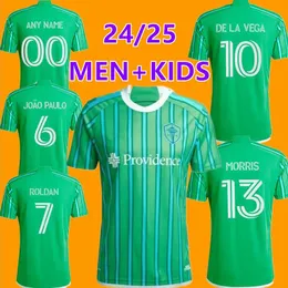 24 25 Seattle Sounders Roldan Men Soccer Jerseys Morris Ruidiaz de la Vega Atencia Home Green Shirt Mangas curtas uniformes adultos 665