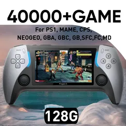 128G 40000GAMESプロジェクトXポータブルポケットビデオゲームコンソールサポートPS1レトロゲームデュアルスピーカーステレオ240509