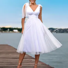 V Boyun Gece Elbisesi Uzun Bir Çizgi Tül Resmi Parti Prom Elbisesi Kadınlar